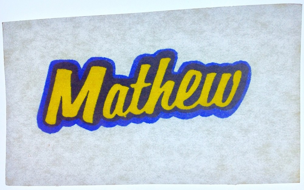Original Vintage Mathew Mini Iron On Transfer