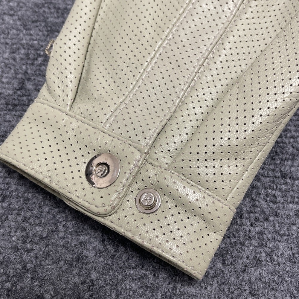 Tiger Woods Collection Light Green 100% Leather Jacket Size Medium EUC