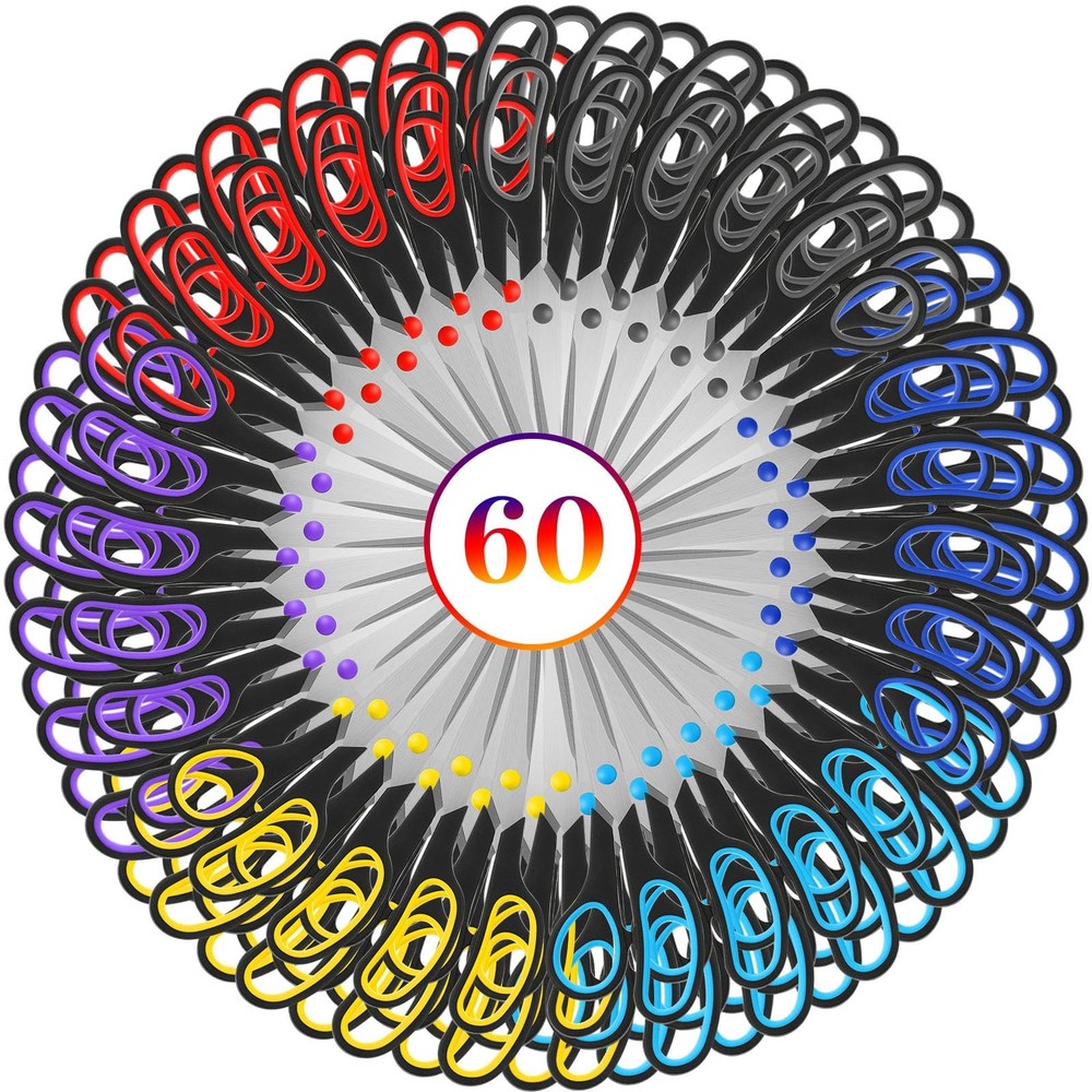 Scissors Bulk 8" Multipurpose Professional Heavy Duty Multicolor Sewing Stain...