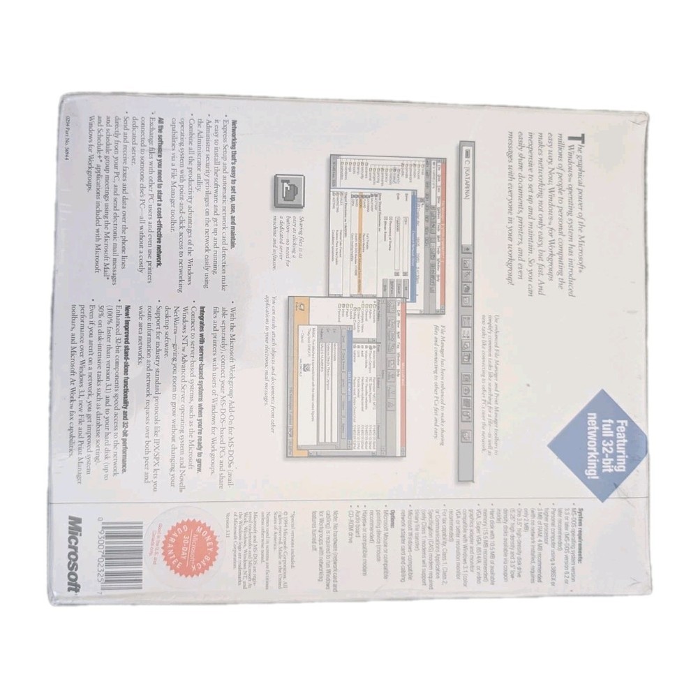 📦 Microsoft Windows for Workgroups 3.1 – Factory Sealed – Mint Condition
