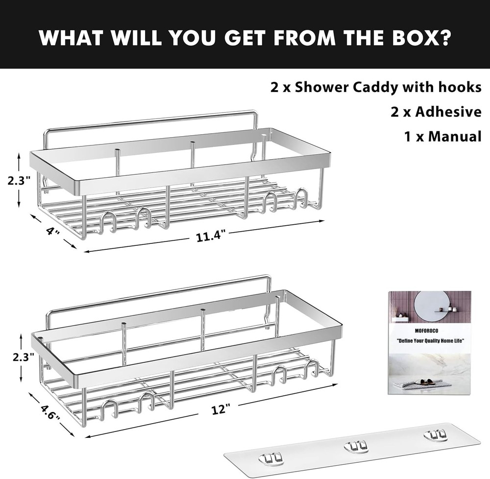 Wall-Mounted Shower Caddy - Durable, Rust-proof, and Space-Saving Design