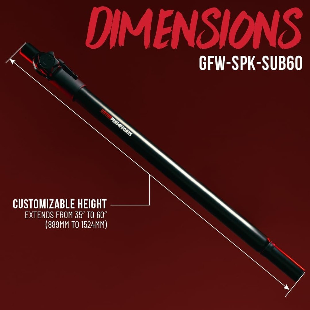 Frameworks Standard Subwoofer/Speaker Pole Mount with Adjustable Height, GFW-...