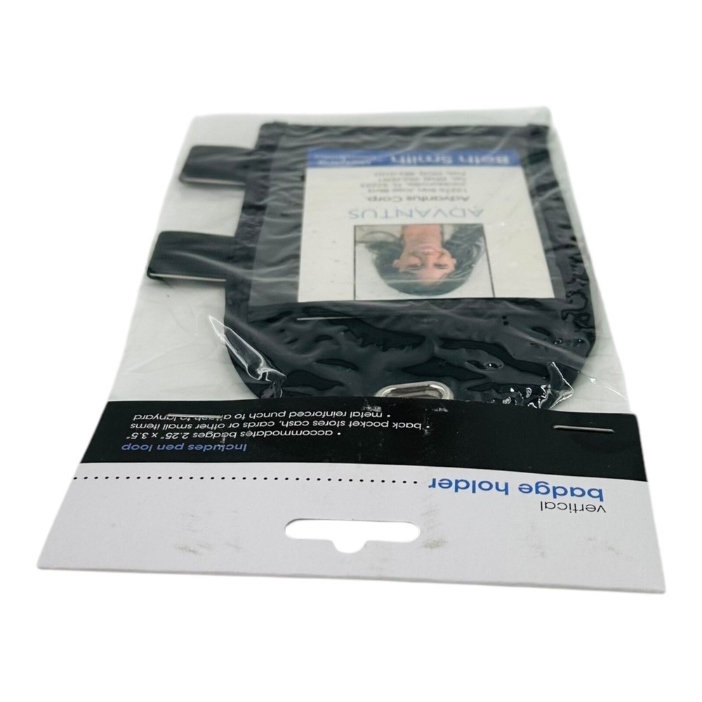 Advantus Vertical Badge Holder w/ Pen Loop Black for 2.25" x 3.5" Insert