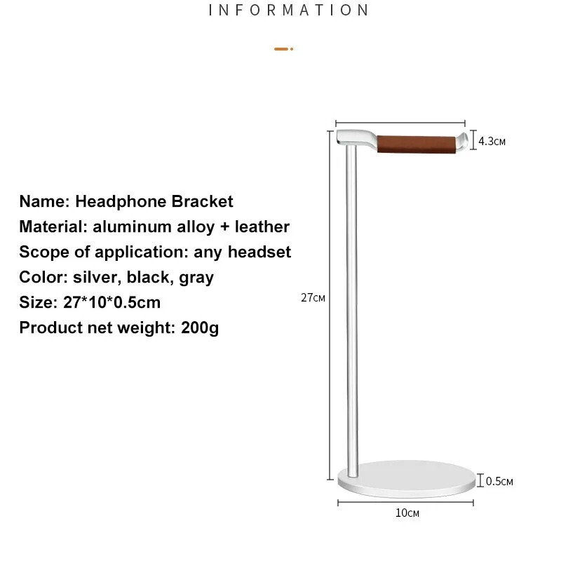 Curved Aluminium Headphone Stand with Solid Base
