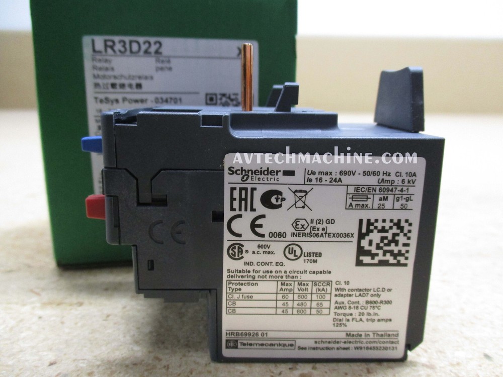 LR3D22 Schneider Telemecanique Thermal Overload 16 - 24A