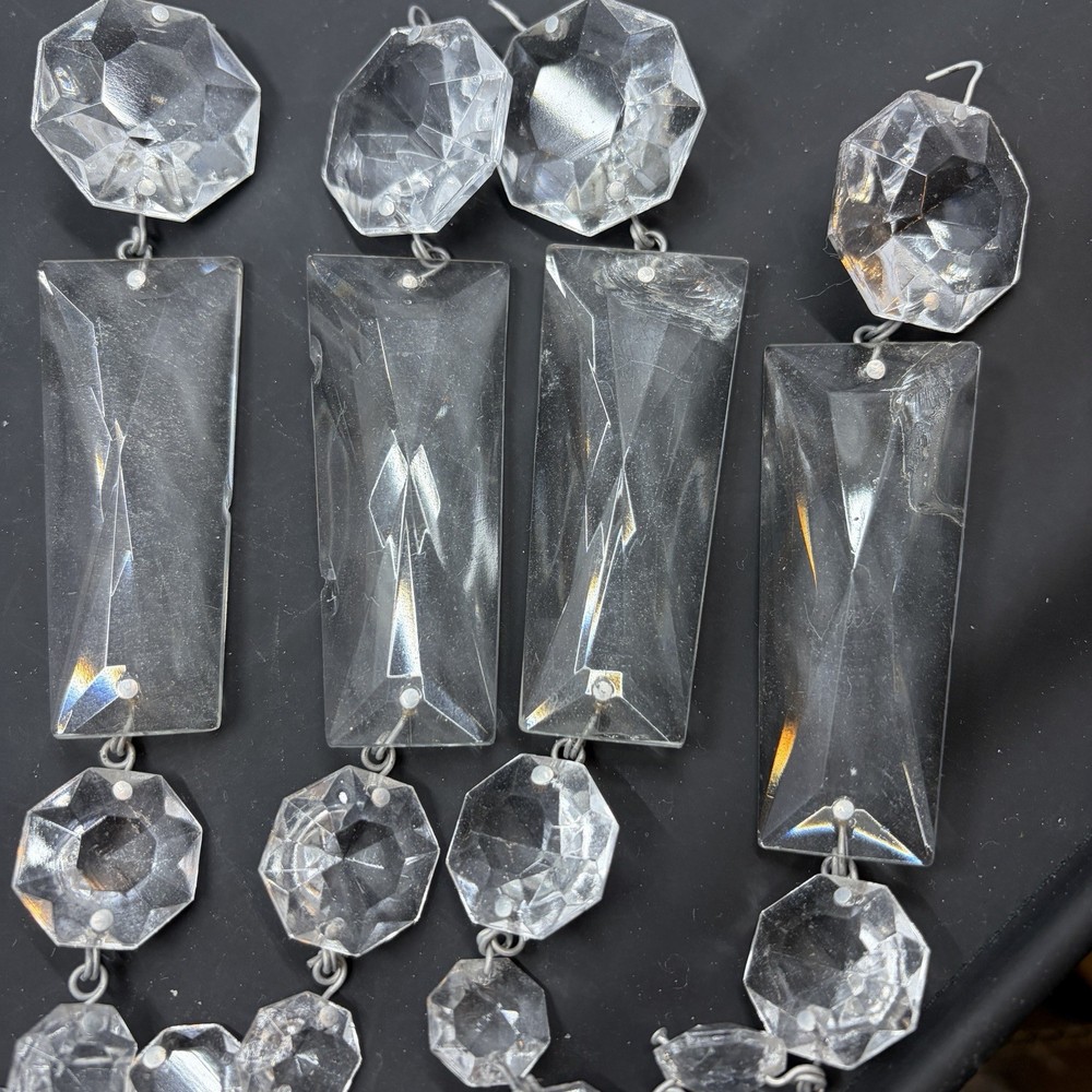 VTG 31 Strands Rectangular & Octagon Prisms Crystal Chandelier Replacement 155