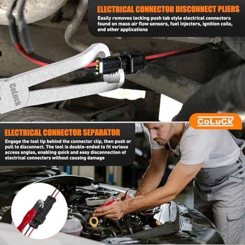 2Pcs Electrical Disconnect Pliers, Electrical Connector Straight 2Pcs Red