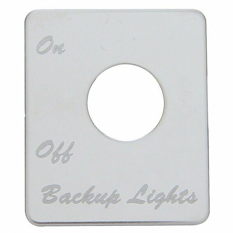 UP Toggle Switch Plate for Peterbilt Back Up Light Stainless Etched #48405