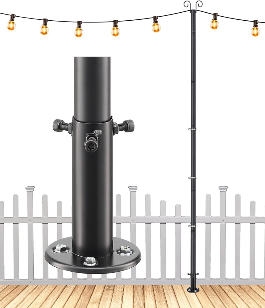 2 Pack Deck Patio Light hanging Pole for Outside String Lights for Wedding Party