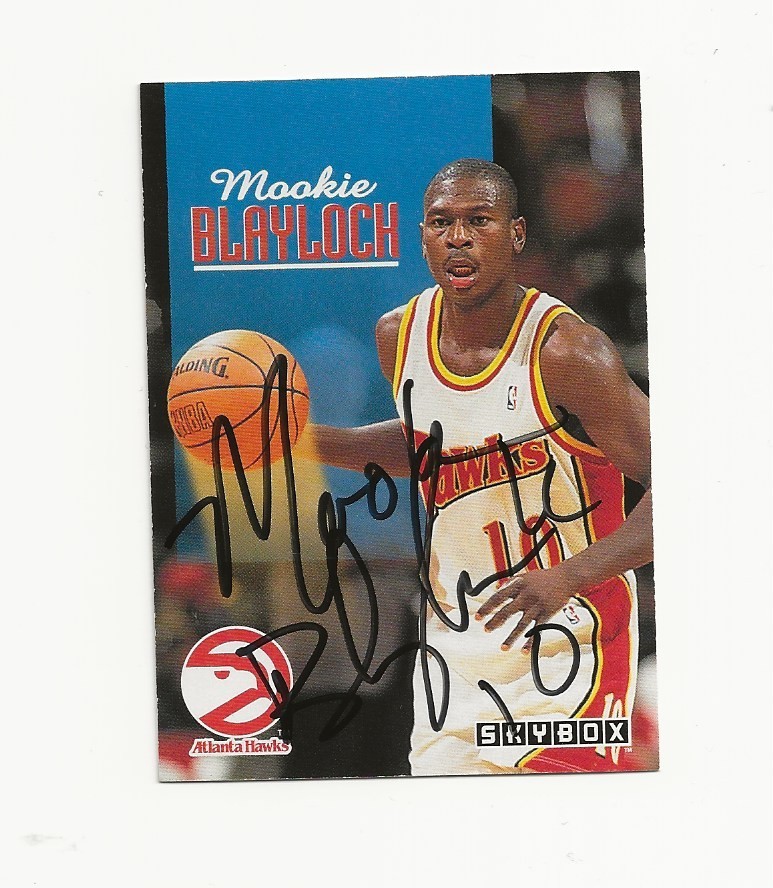 MOOKIE    BLAYLOCK    HAWKS     AUTOGRAPHED   CARD