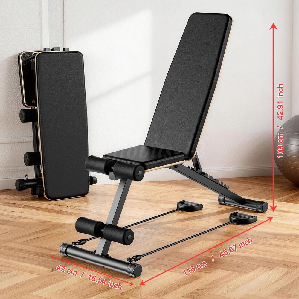 Weight Bench Adjustable Foldable Strength Gym Training Full Body Workout Incline