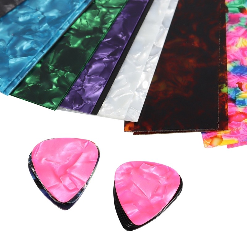 25Pcs DIY Guitar Pick Punch Sheets Pick Strips Three Thickness Mixed for Guitar