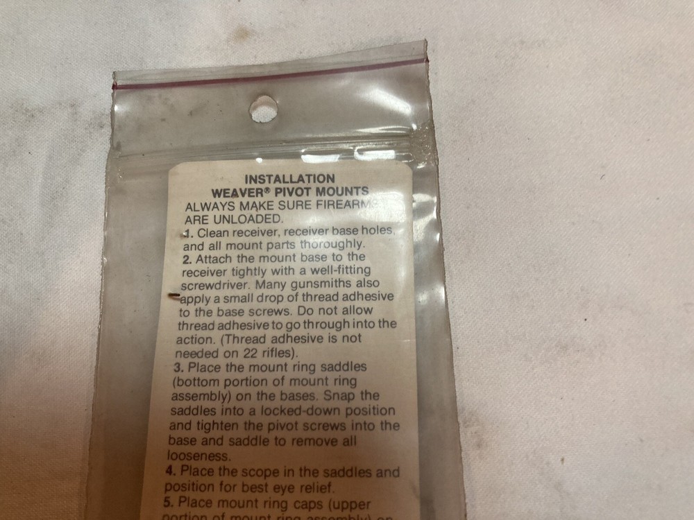 WEAVER Pivot Mount Base - #136 48136 NIP as pictured