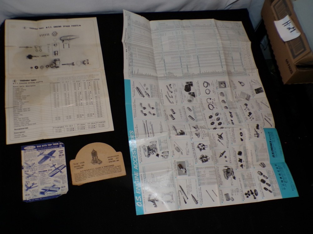 MODEL MODELERS ENGINE PAPERWORK O.S. THUNDER TIGER ENGINES O.K. CUB TOP FLITE