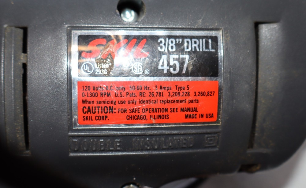 Skil 457 3/8" Reversing Power Corded Drill Standard Duty Variable Speed Control