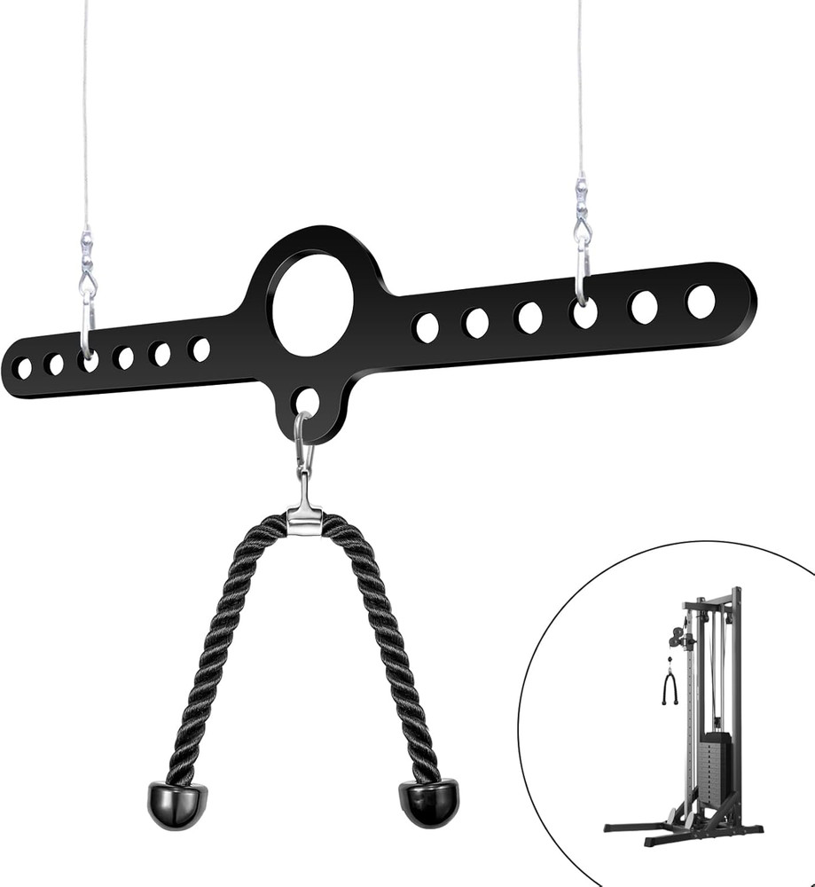LAT Pull Down D Handle T Bar Cable Row Attachment for Home Gym Systems