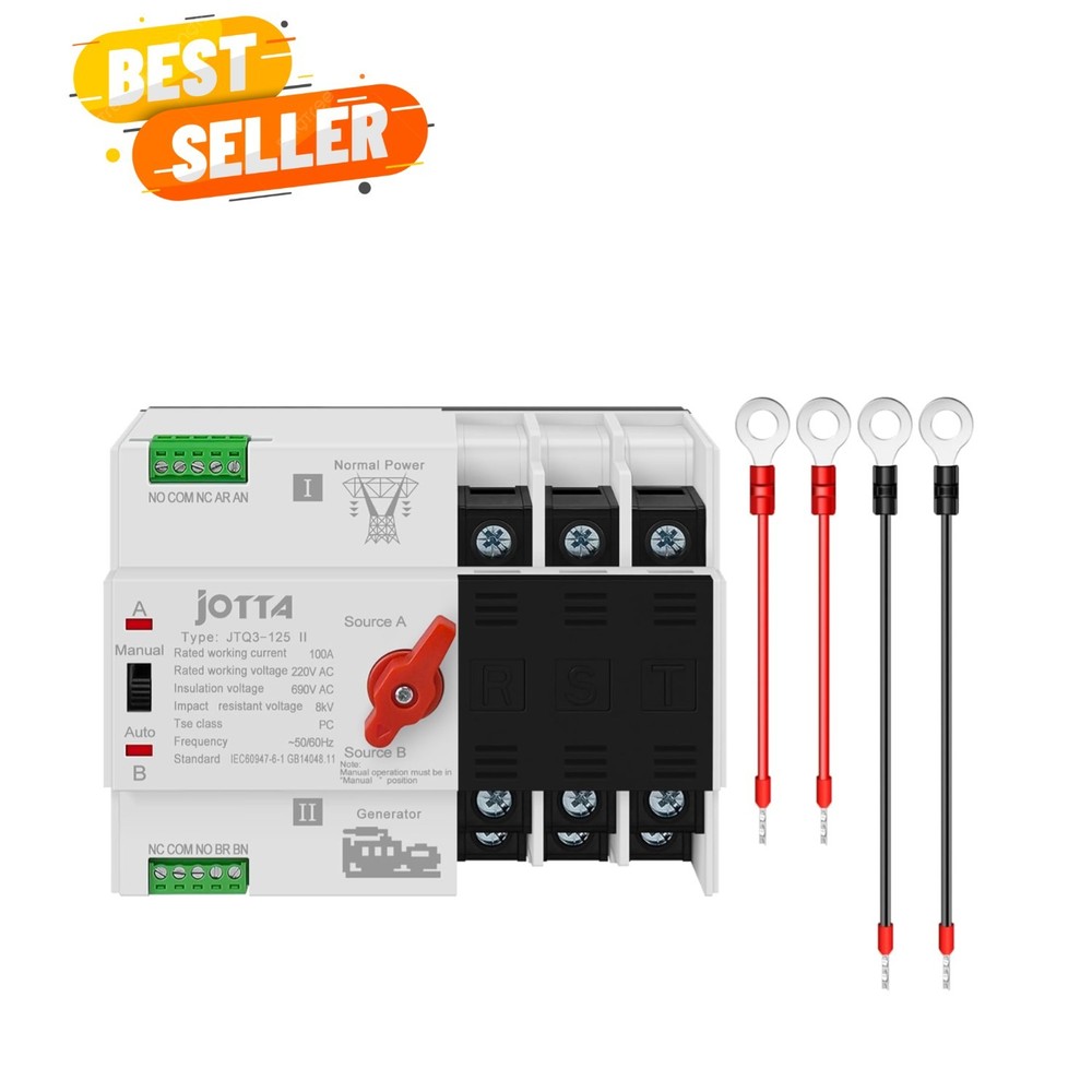 100A Dual Power Automatic Transfer Switch 220V for Reliable Power Backup