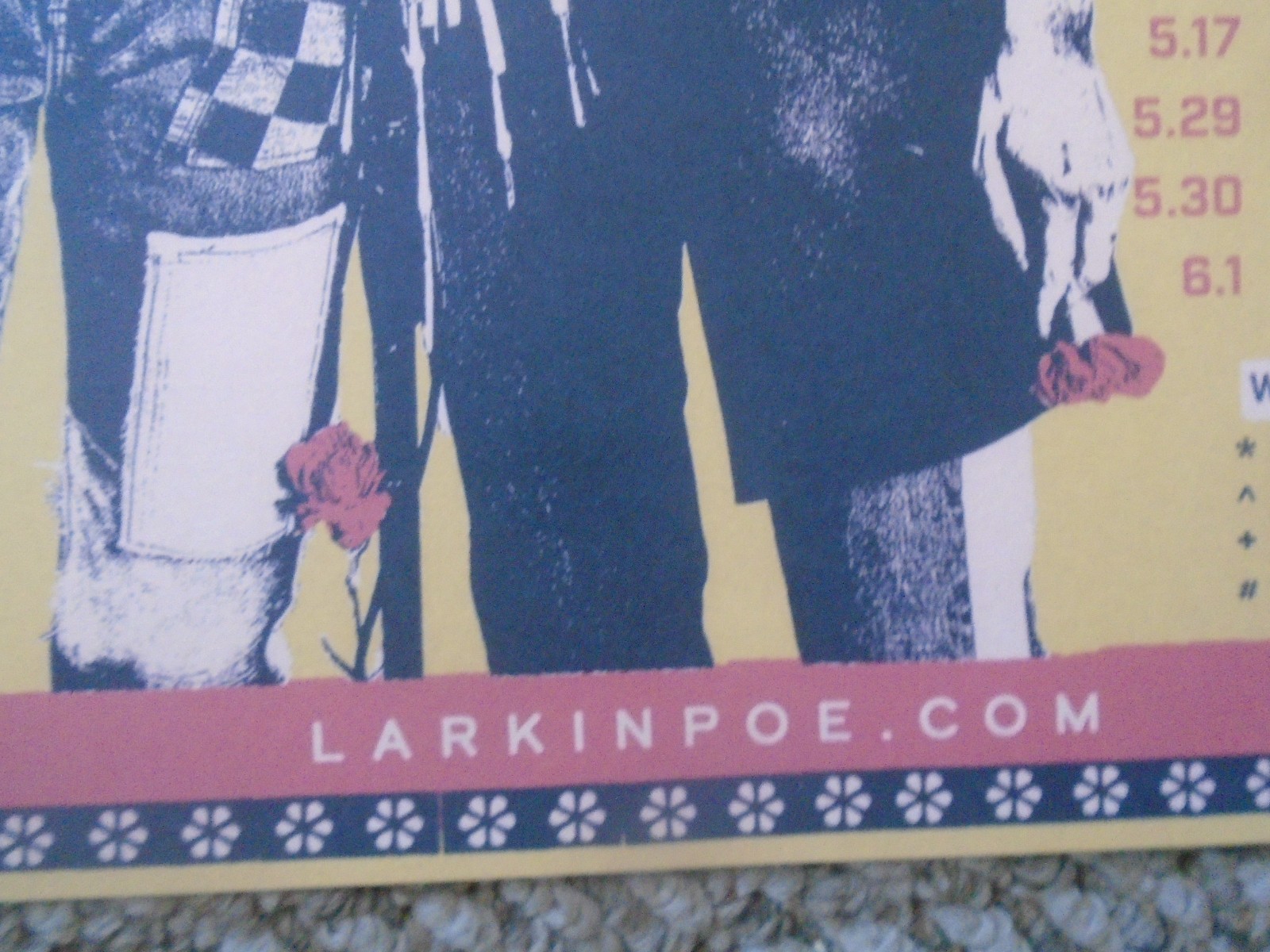ORIGINAL CONCERT POSTER & TICKET_LARKIN POE_US-CA TOUR_SIGNED BY 2_SANTA BARBARA