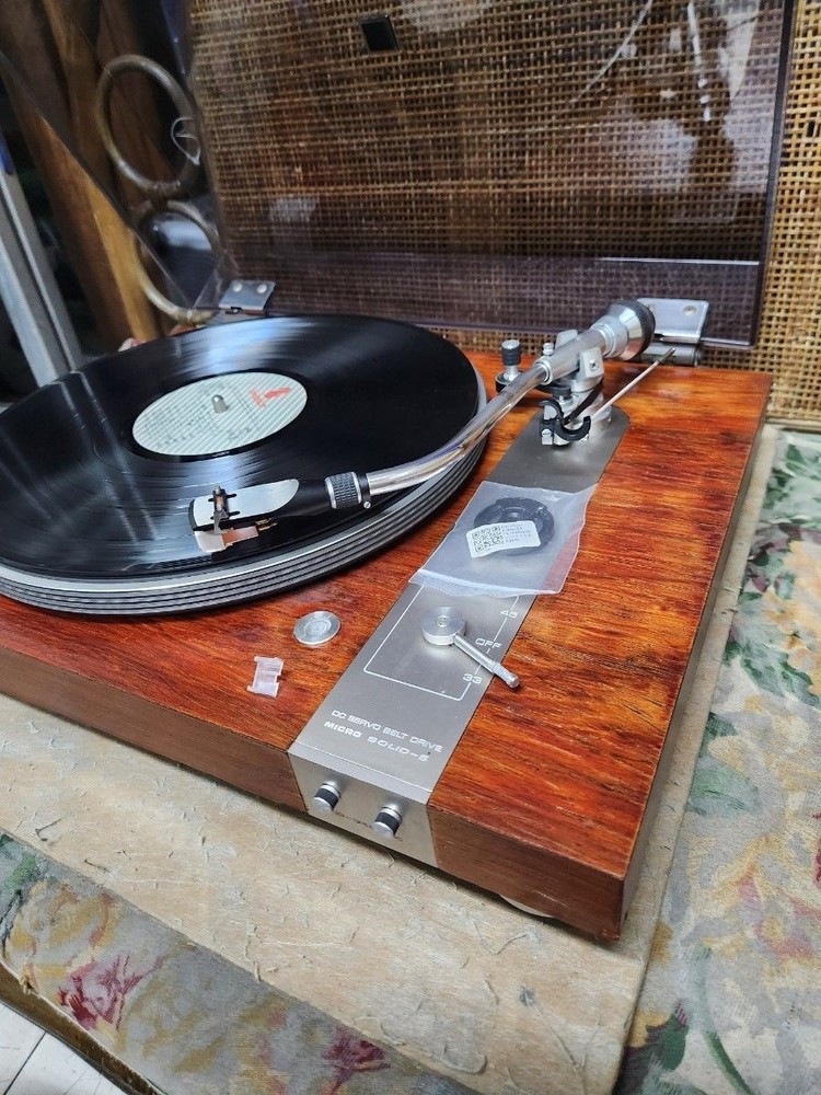 Vintage 1974 Micro SOLID-5 Record Player Belt Drive Maintenance completed Tested