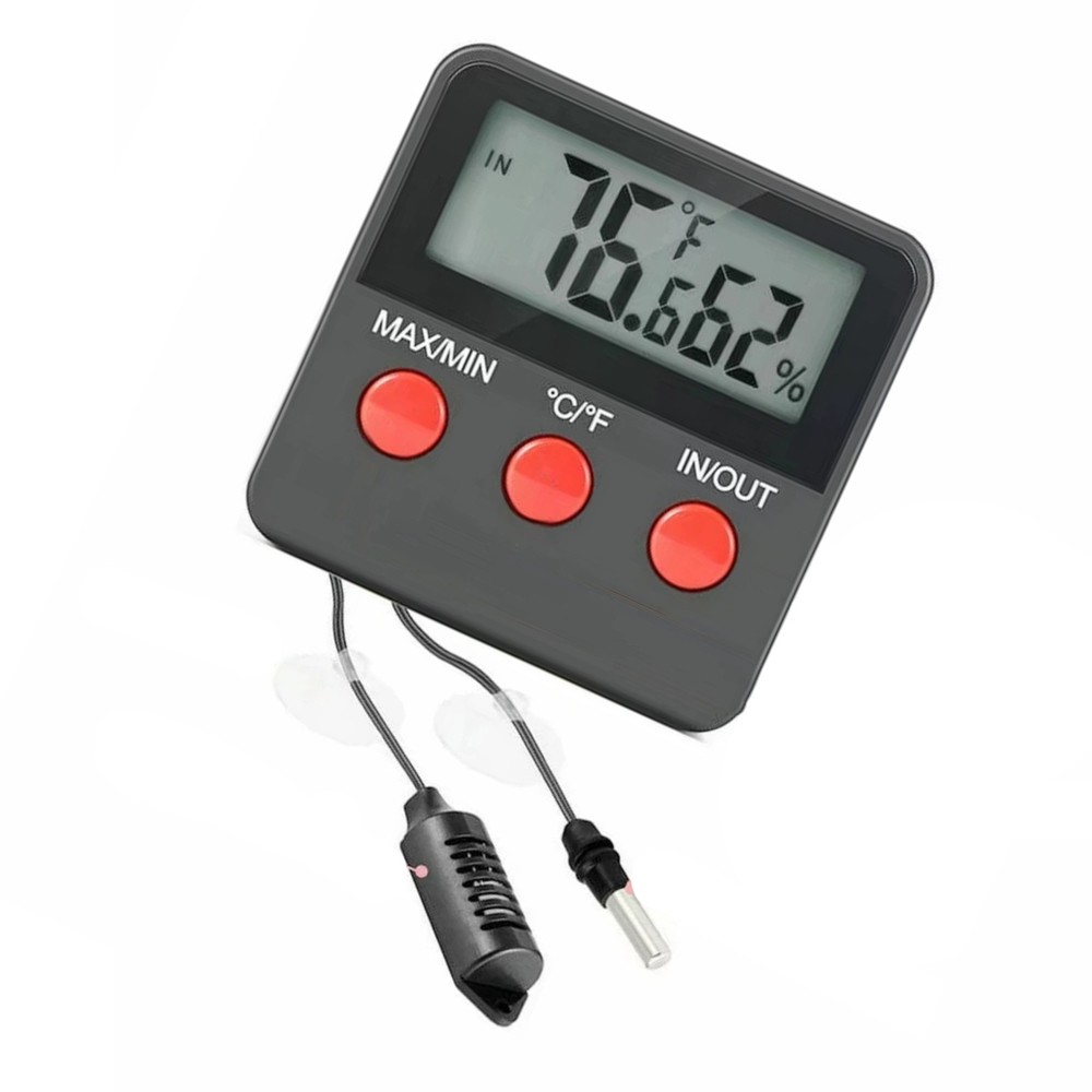 Thermometer Hygrometer Digital with Sensor Probe for Egg Incubator Terrarium