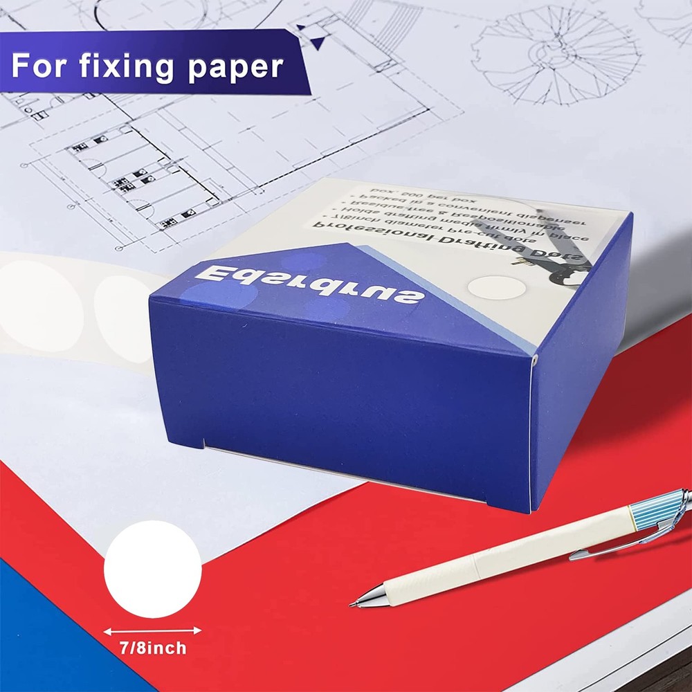 EDSRDRUS Professional Blank Drafting Dots 7/8” Diameter, 1 pack, White(blank)