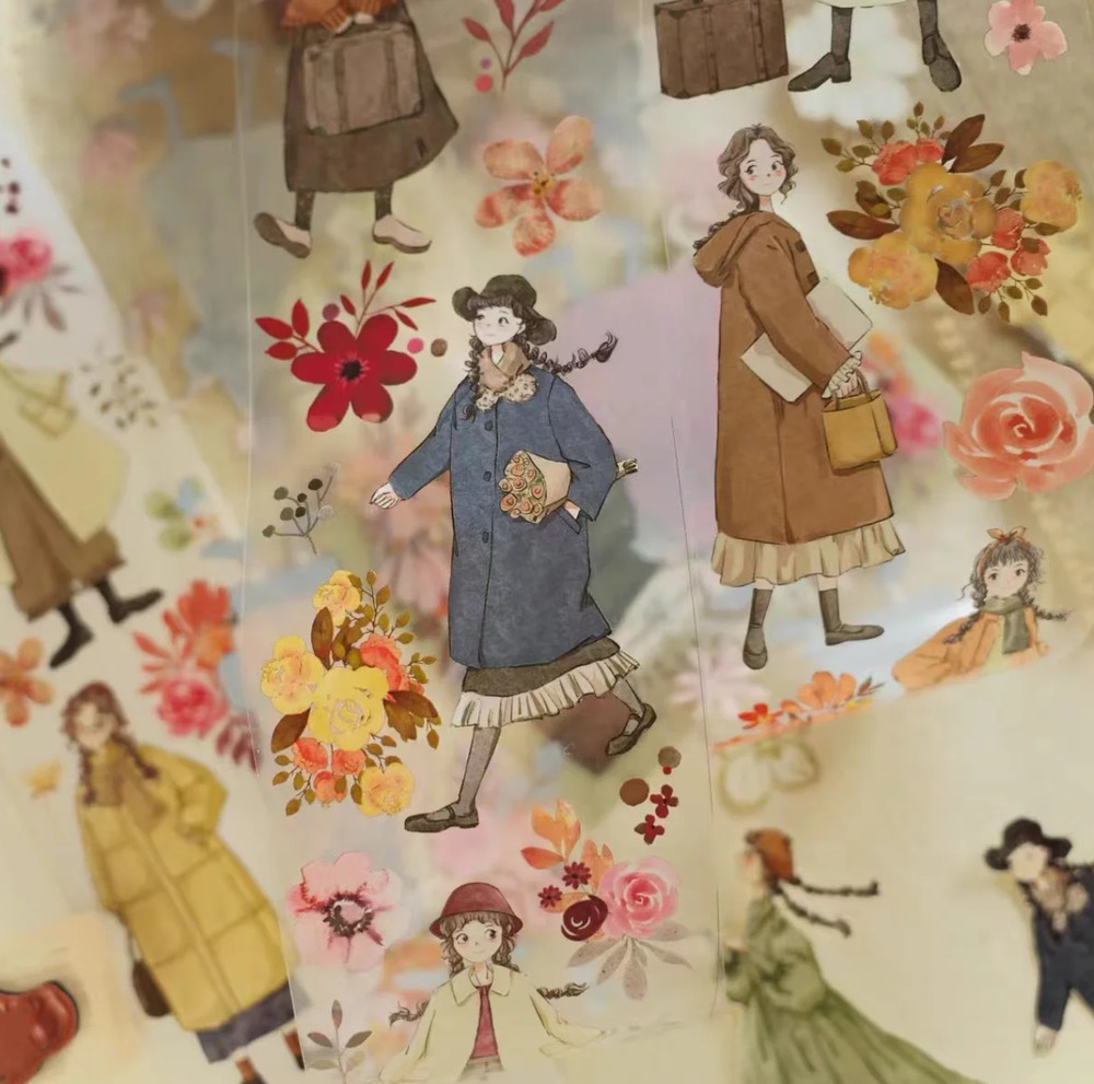 Vintage Warm Winter Girls Glossy PET Tape SAMPLE LOOP