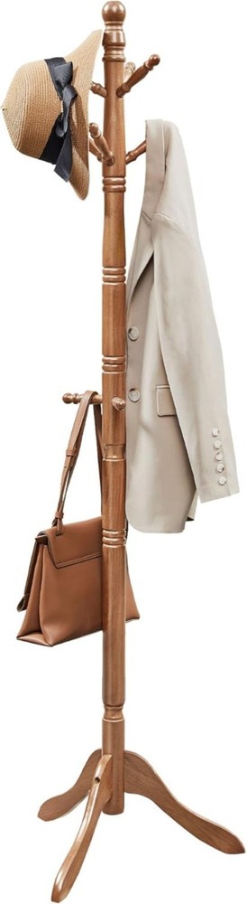 Sturdy Free Standing Coat Tree with 10 Hooks - Easy Assembly & Timeless Style