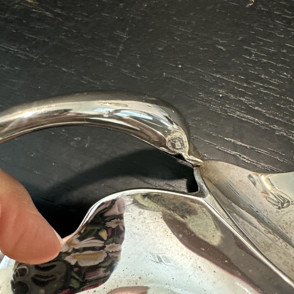 VTG Silver Plated Double Swan Trinket Dish Candy Bowl Ashtray