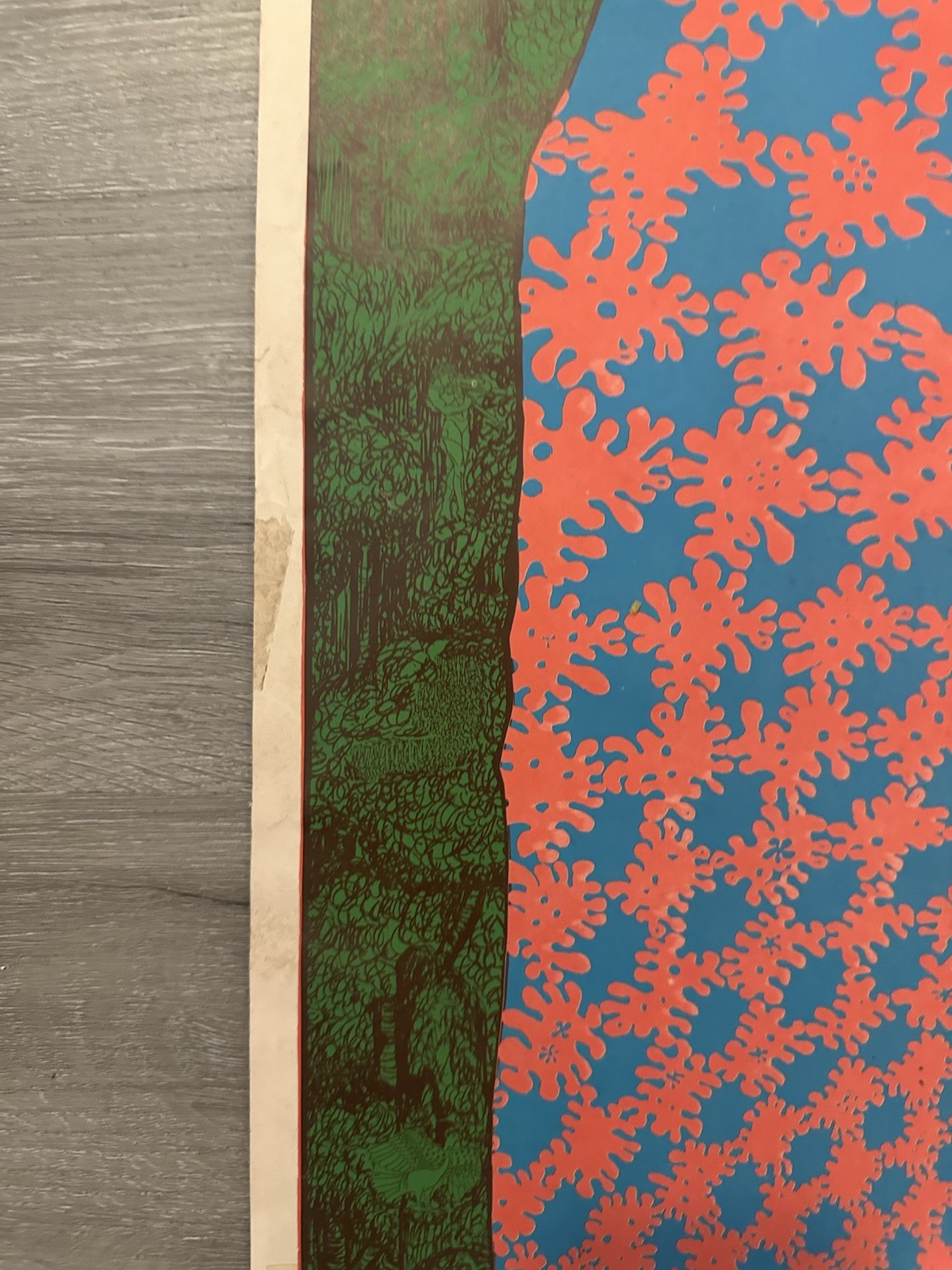 Rare Psychedelic Art Poster MIRAGE by Satty 3x35" 1967 Vintage San Francisco