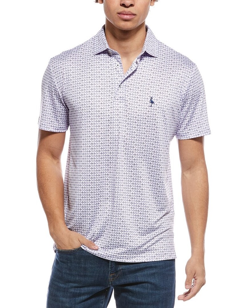 Tailorbyrd Nested Diamond Printed Performance Polo Shirt Men's