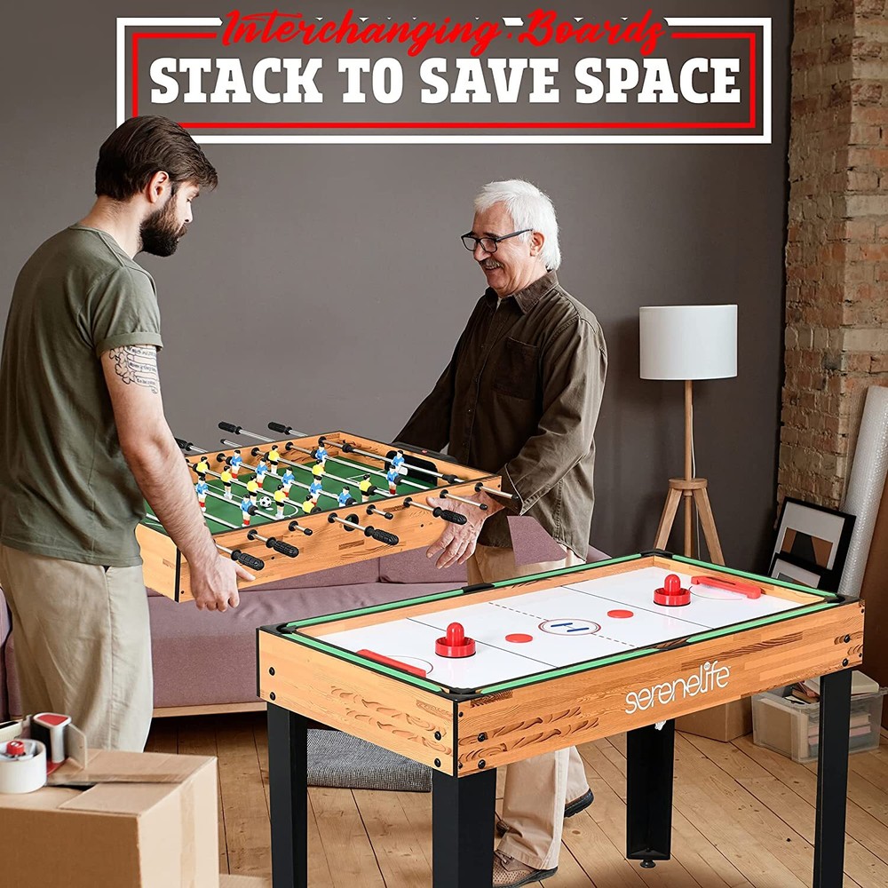 SereneLife SLMTGTBL41 4-In-1 Multi-Game Table