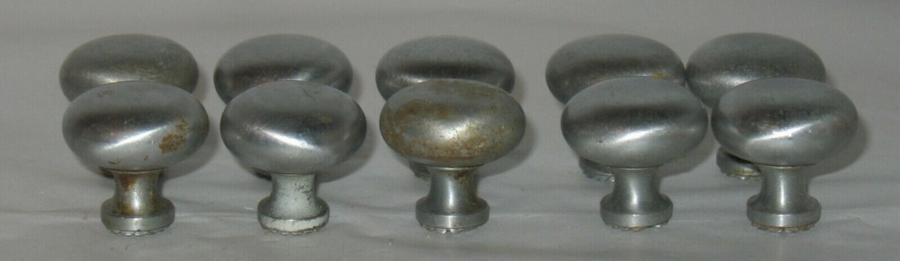 10 Vintage Brushed Chrome Distressed Dresser Drawer Pulls Knobs Hardware
