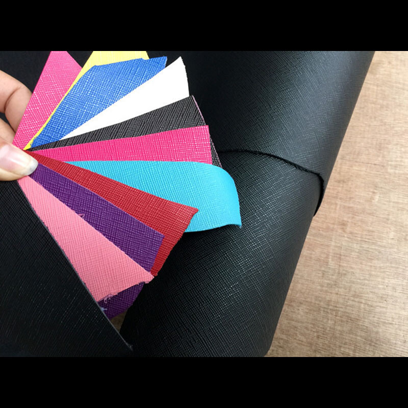 Full Grain Color Taiga First Layer Leather Craft Material Cross Pattern Cowhide