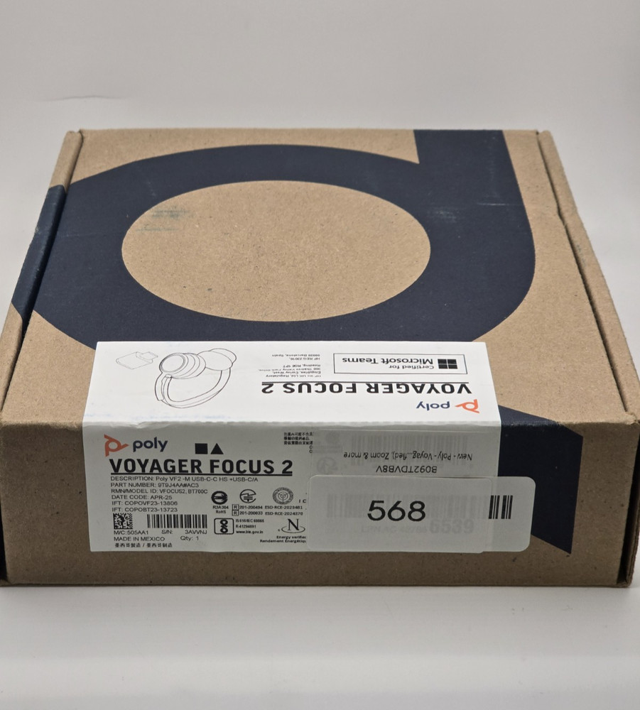 Poly Voyager Focus 2 UC Stereo Bluetooth Headset (Microsoft Teams Certified)