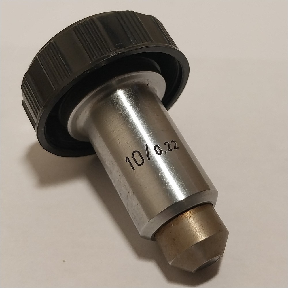 Carl Zeiss Microscope Objective Lens 10/0.22 With Plastic Objective Case