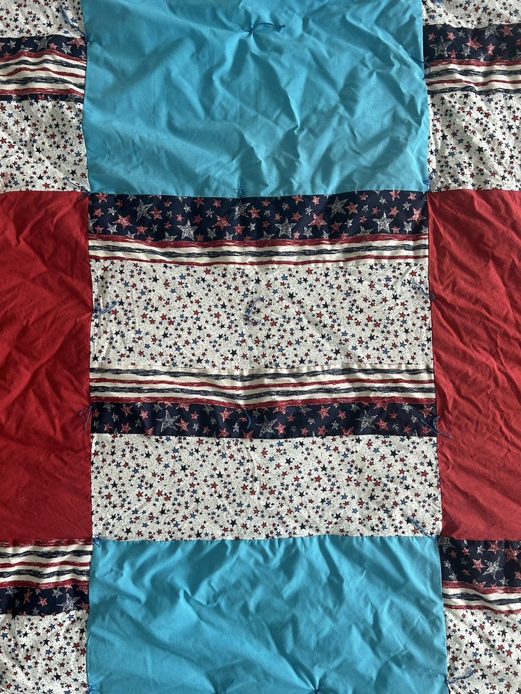 Handmade Patchwork Quilt 56x76 Americana