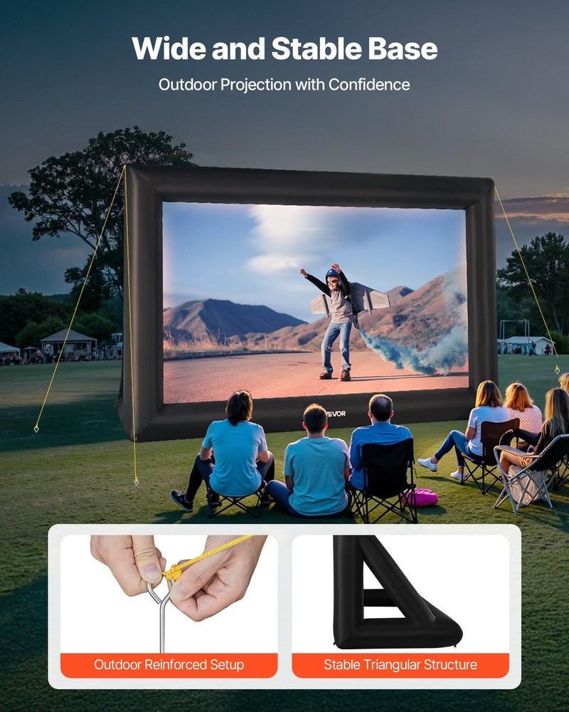 20FT Multi-Purpose Inflatable Screen 250W Blower Enhanced Image Clarity