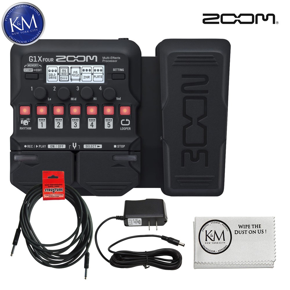 Zoom G1X Four Guitar MultiEffects Processor with Expression Pedal + (1) 20ft Ins