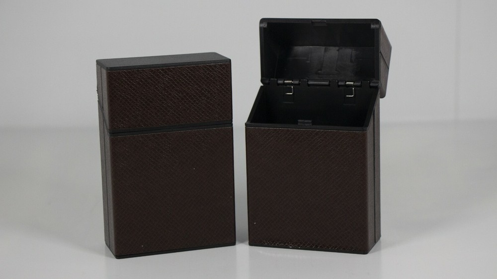 12 Assorted PU Leather Wrapped Push Open Cigarette Case Pack Holders for 100mm