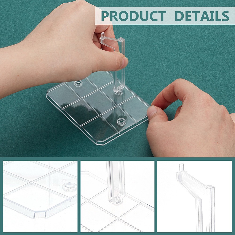 6sets Rectangle Plastic Stands Action Figures Display Holder for Connecting =
