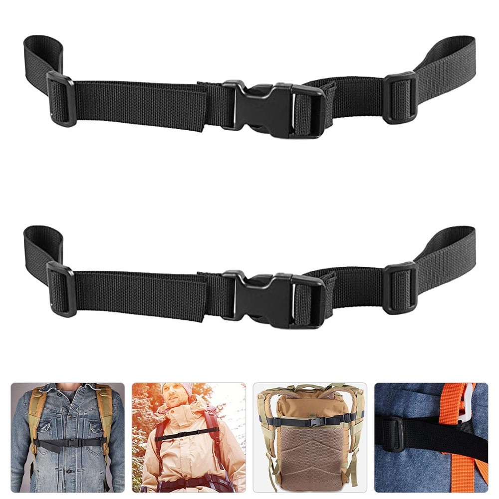 2PCS Quick Release Adjustable Backpack Straps Chest Belts for Camping Travel