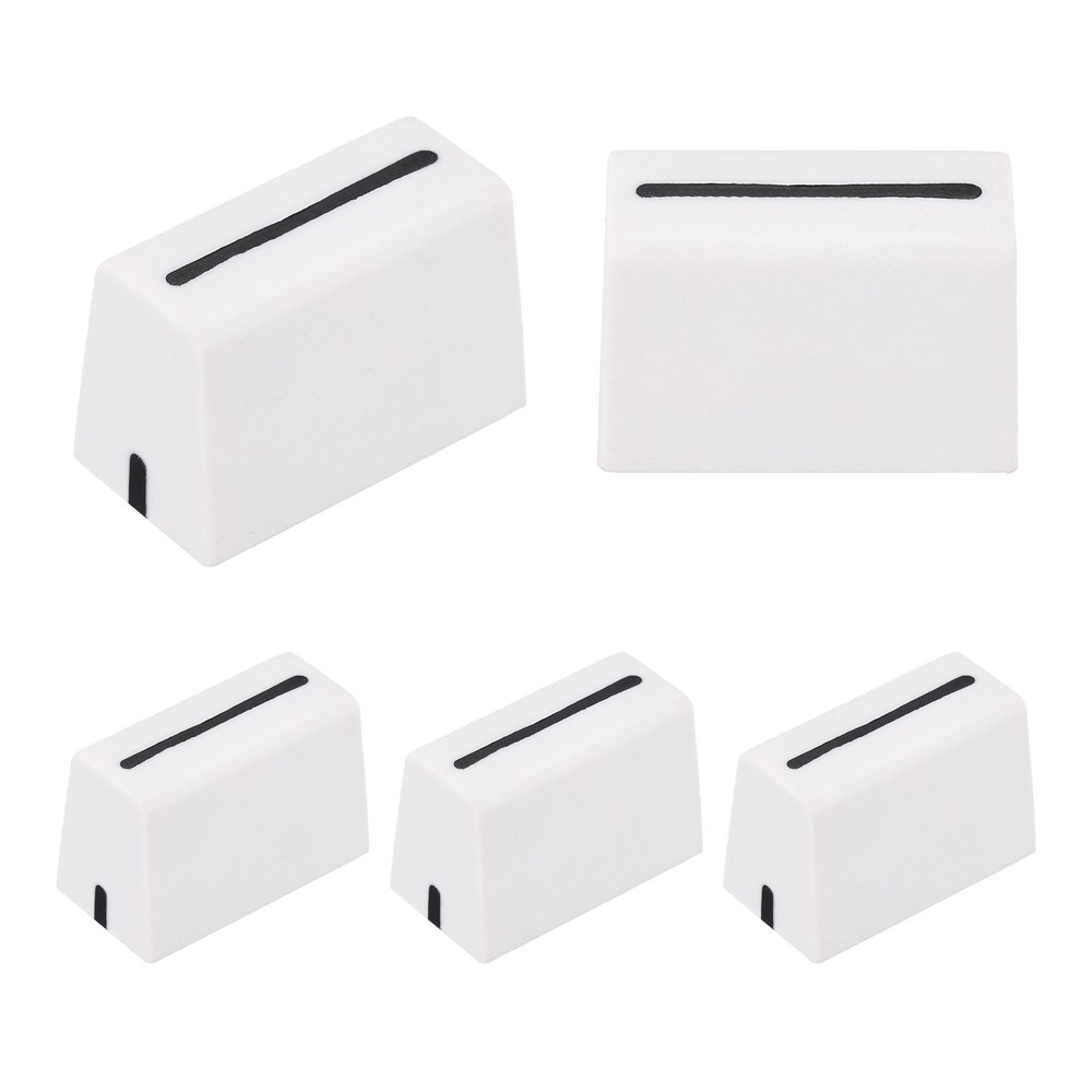 Universal Fader Knobs, White Mixer Fader Caps Rubber for DJ Console, 5Pcs