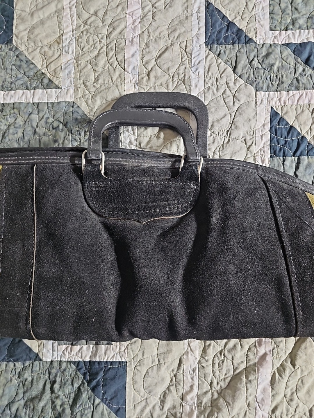 Vintage Gun Case J.M. Bucheimer Co Faux Fur Lined Black/Tan 42 Green Black