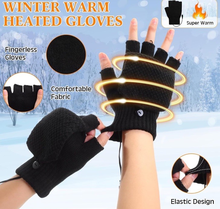 USB Heated Gloves Temperature Adjustment USB Thermal Gloves
