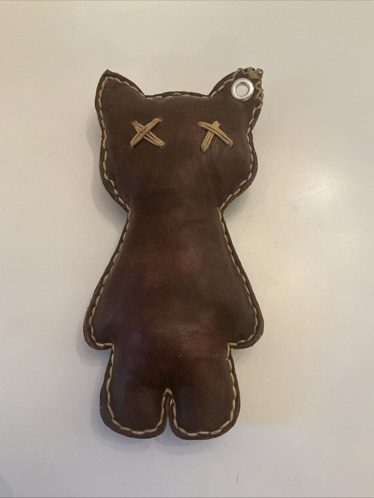 Handmade Leather Cat Voodoo Doll 7” Tall