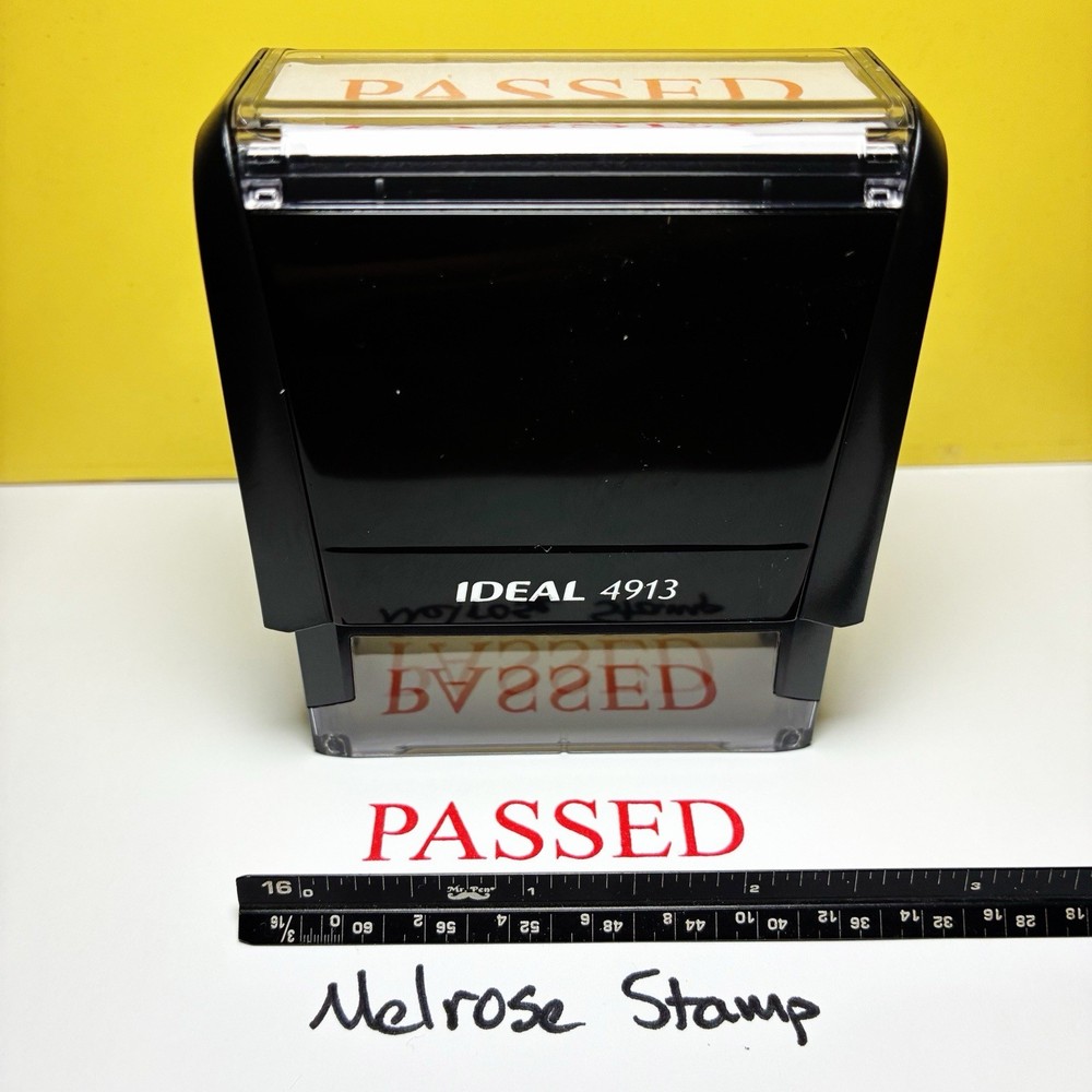 Passed Rubber Stamp Red Ink Self Inking Ideal 4913