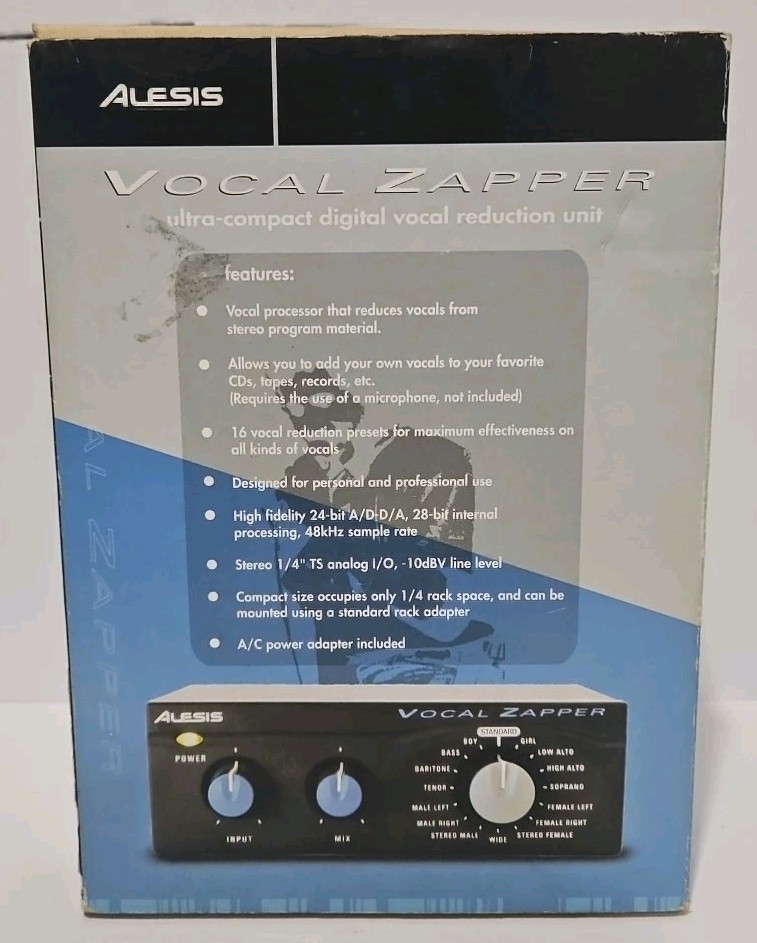 Alesis Vocal Zapper Karaoke Vocal Remover Processor w/ Box & PSU Open Box