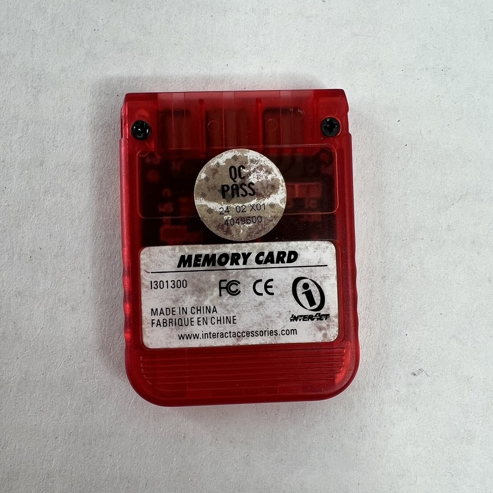 OEM Playstation Memory Card Red Clear
