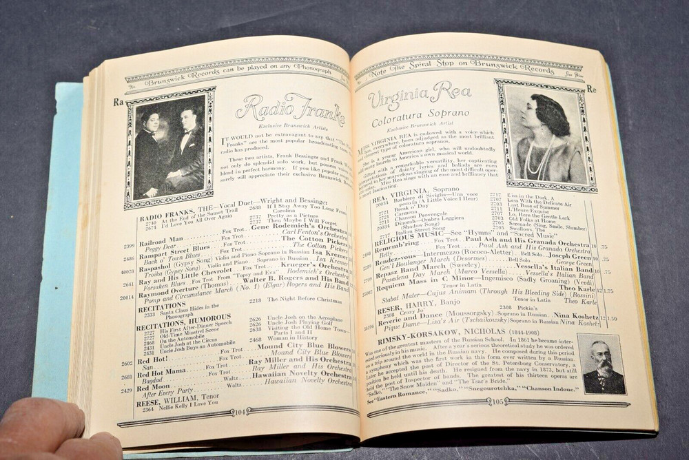 "Original" 1925 Brunswick Record Booklet and Catalog
