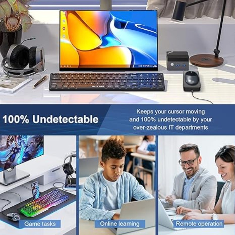 Undetectable Mouse Jiggler, Automatic Mouse Mover, Keep PC Active, No Software